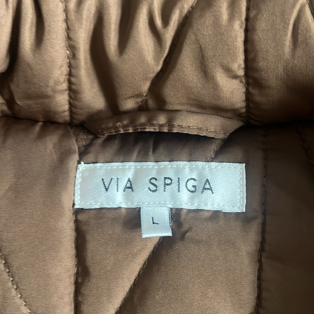 Via Spiga Herringbone Quilted Coat - Picture 3 of 4